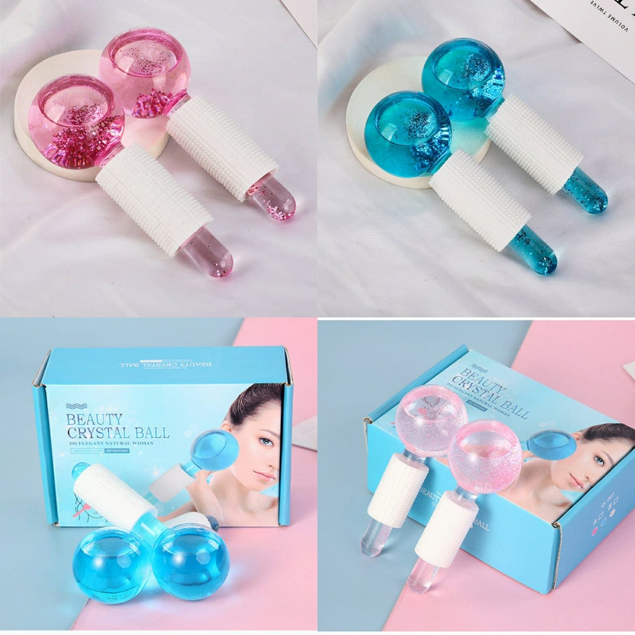 2 Pcs Crystal Ice Hockey, Energy Face Eye Massaging Globes, Face Lifting Anti Wrinkles Ice Roller, Anti Aging Health And Skincare Tool 2 Pcs Crystal Ice Hockey, Energy Face Eye Massaging Globes, Face Lifting Anti Wrinkles Ice Roller, Anti Aging Health And Skincare Tool